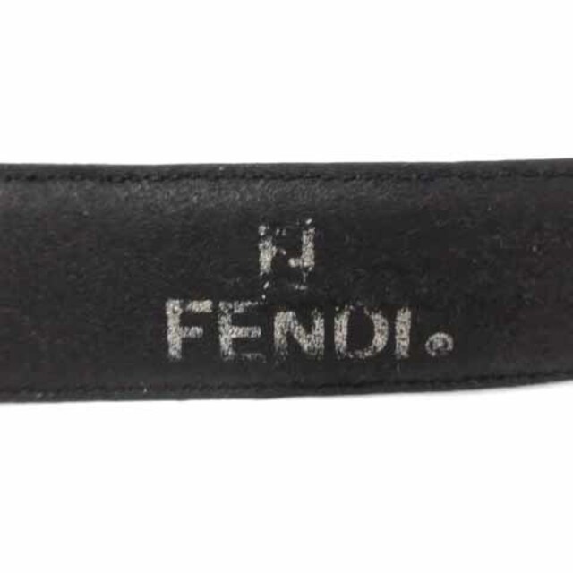 フェンディ FENDI ベルト レザー ズッカロゴ 85/100 黒 シルバー色