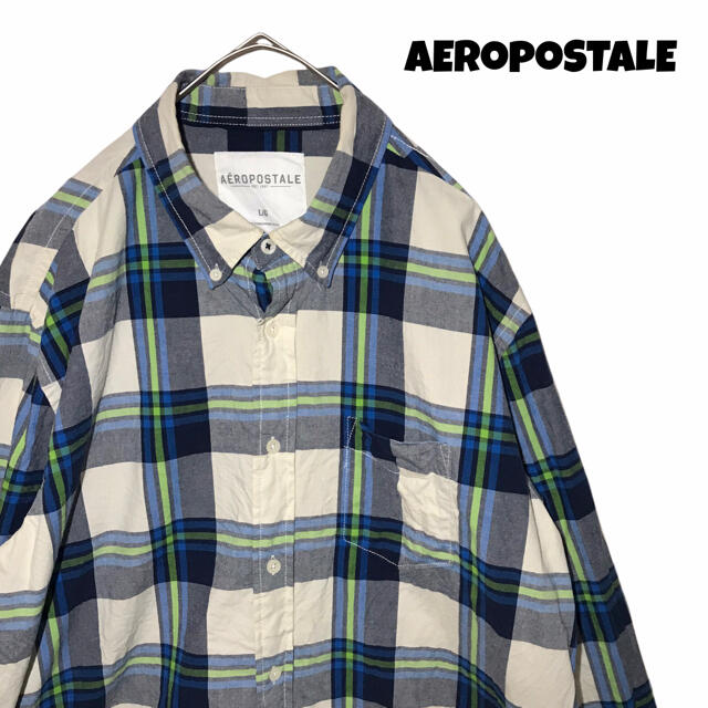 AEROPOSTALE(エアロポステール)の【希少】エアロポステール シャツ 長袖 チェック L 古着 オーバーサイズ  メンズのトップス(シャツ)の商品写真