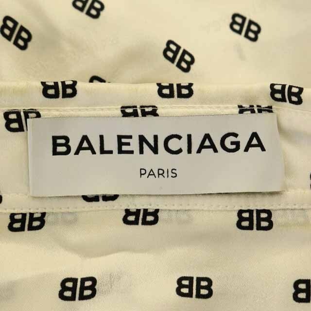 Balenciaga(バレンシアガ)のバレンシアガ BALENCIAGA 19SS ブラウス シャツ 38 白 黒 レディースのトップス(シャツ/ブラウス(長袖/七分))の商品写真