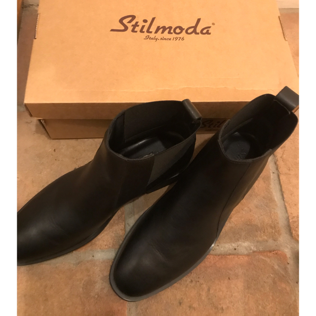 Stilmoda(スティルモーダ)サイドゴアレザーショートブーツ　25㎝