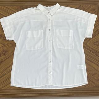 ローリーズファーム(LOWRYS FARM)のローリーズファーム　シアーシャツ　ホワイト(シャツ/ブラウス(半袖/袖なし))