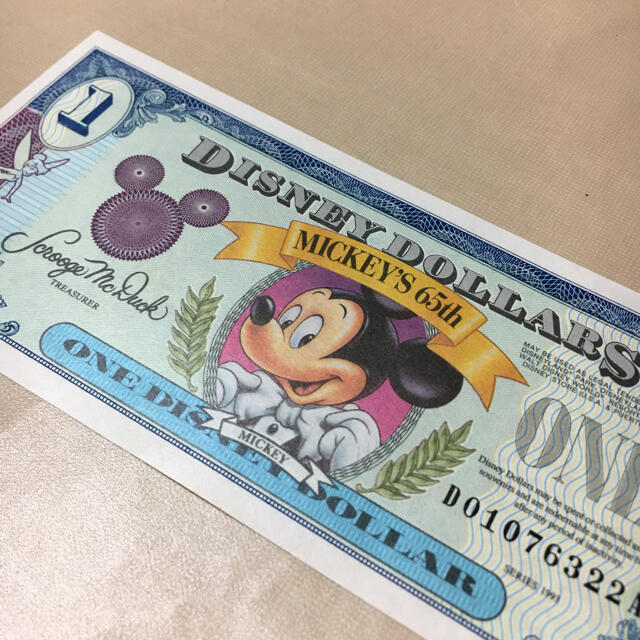 フロリダディズニーランド ミッキーマウス 生誕65周年記念 1ドル フロリダディズニーランド ミッキーマウス 生誕65周年記念 1ドル