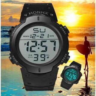 ダイバーズタイプ HONHX アウトドア　新品未使用　3気圧防水腕時計(腕時計(デジタル))
