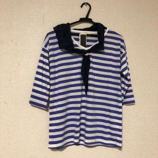 ダブルクローゼット(w closet)の新品　５分袖Tシャツ　スカーフ付き(Tシャツ(長袖/七分))