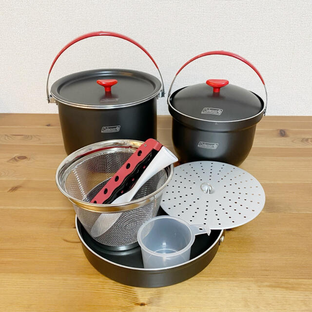 Coleman(コールマン)のコールマン♡アルミクッカーコンボ♡中古美品♡ スポーツ/アウトドアのアウトドア(調理器具)の商品写真