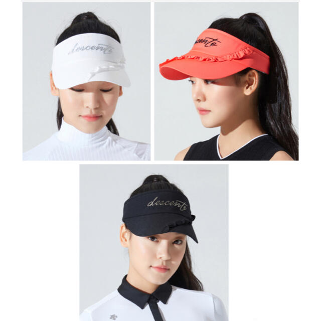 DESCENTE(デサント)の☆DESCENTE GOLF☆ デサント韓国　フリルバイザー スポーツ/アウトドアのゴルフ(その他)の商品写真