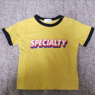 ナルミヤ インターナショナル(NARUMIYA INTERNATIONAL)のb.ROOM　リンガーTシャツ 　イエロー　90(Tシャツ/カットソー)
