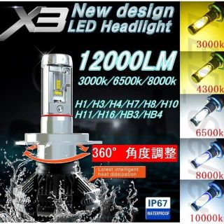 X3 12000lm LED ヘッドライト H4(汎用パーツ)