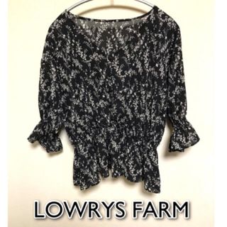 ローリーズファーム(LOWRYS FARM)のLOWRYS FARM ローリーズファーム 花柄ブラウス ブラック 七分袖(シャツ/ブラウス(長袖/七分))