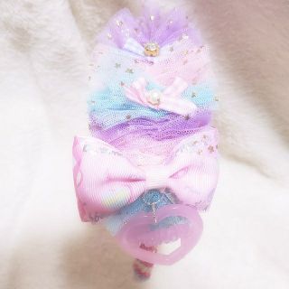 コメント制♡ハンドメイド♡絵柄も可能♡グリッターチュールカチューシャ