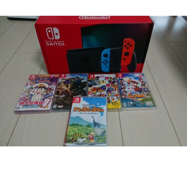 ニンテンドースイッチ  本体  カセット5本付き