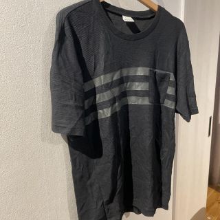 アディダス(adidas)の美品！アディダス　Tシャツ　ニットT ブラック　Oサイズ(Tシャツ/カットソー(半袖/袖なし))