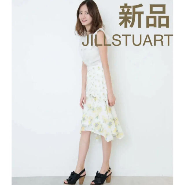 JILL by JILLSTUART(ジルバイジルスチュアート)の新品　ジルバイジルスチュアート  1.2万　花柄　編み上げ　スカート レディースのスカート(ひざ丈スカート)の商品写真