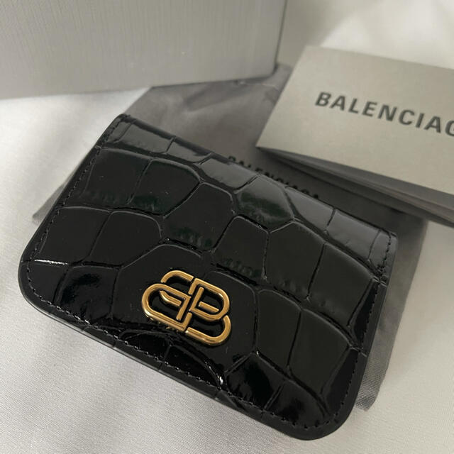 新品　BALENCIAGA　 バレンシアガ　ブラック　ミニ ウォレット　折り財布