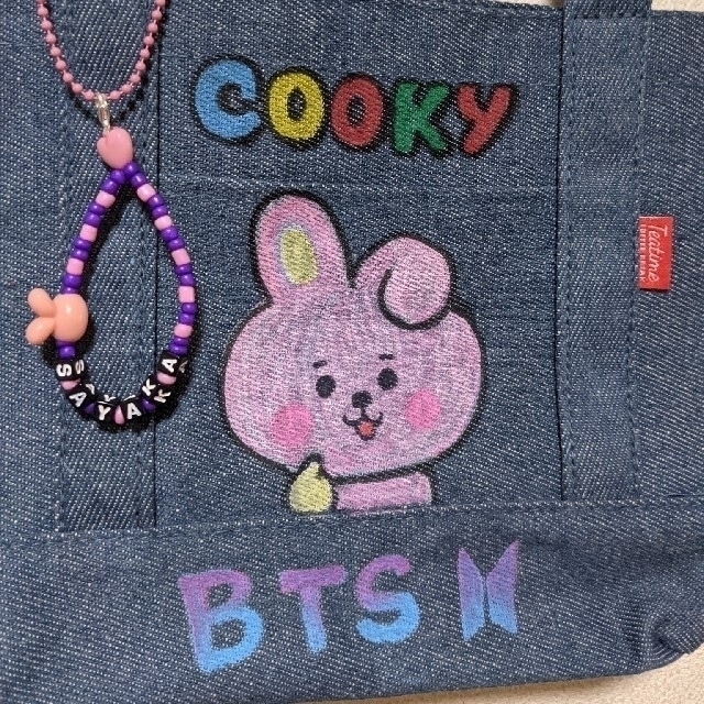 防弾少年団(BTS)(ボウダンショウネンダン)の♥lite_bule様専用💜BTS BT21 ペイントバッグ ③💜テテ グク レディースのバッグ(ハンドバッグ)の商品写真