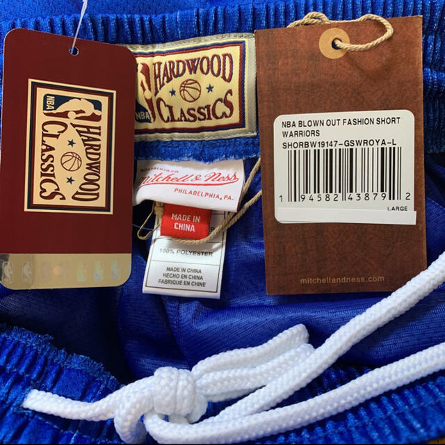 MITCHELL & NESS - NBA ウォリアーズ バスパン just don ハーフパンツ