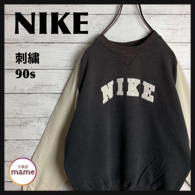 【入手困難‼︎】NIKE◎90s バイカラー ビッグロゴ刺繍 スウェット 520