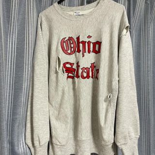 極上 80s Ohio State ボロリメイク リバースウィーブ - スウェット