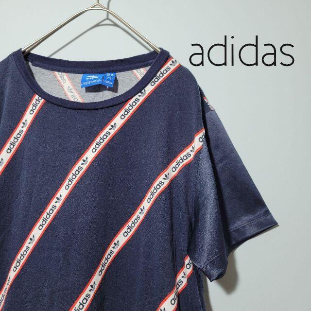 adidas(アディダス)のadidas アディダス ロゴ 柄もの Tシャツ レトロ ビンテージ メンズのトップス(Tシャツ/カットソー(半袖/袖なし))の商品写真