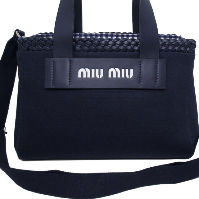 miumiu バッグ　カナパ トート　ネイビー