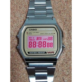 カシオ(CASIO)の【ラズベリーカラー】チープカシオ腕時計 A158WEA-9JF(腕時計(デジタル))
