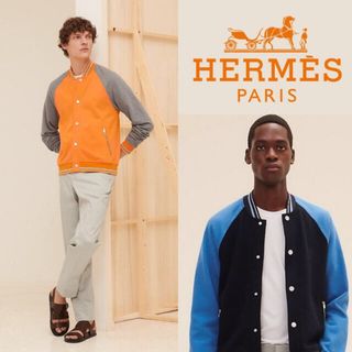 エルメス(Hermes)のエルメス　テディ　ニット　スタジャン　オレンジ(スタジャン)