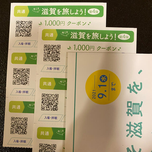 今こそ滋賀を旅しよう　第4弾   共通券6000円