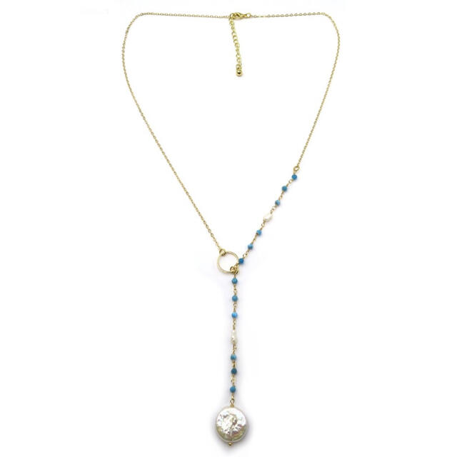 ネックレス パール ペンダントチェーン18k真珠 レディースのアクセサリー(ネックレス)の商品写真