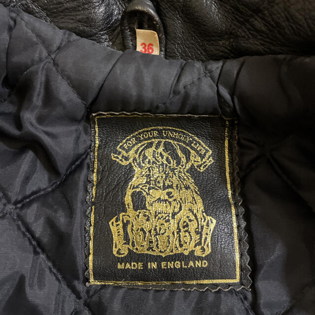 英国製 666 ダブルライダースジャケット 旧ロゴ 36 - ライダースジャケット