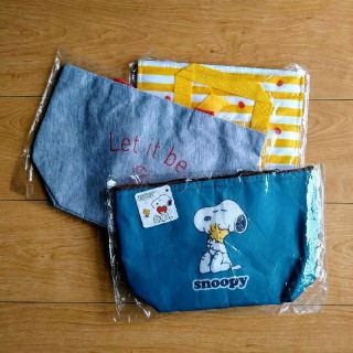 スヌーピー(SNOOPY)の【新品・未開封】お弁当袋3個セット　ランチバッグ・トートバック　 SNOOPY(キャラクターグッズ)