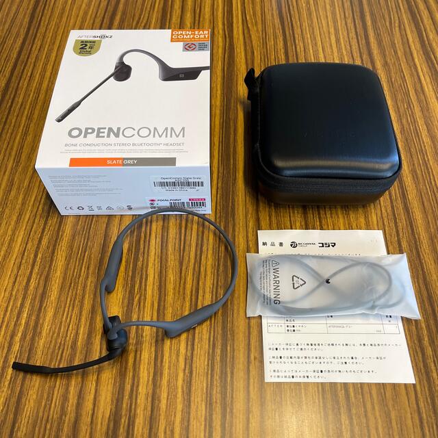 Aftershokz OPENCOMM スレートグレー 試聴のみ美品 スマホ/家電/カメラのオーディオ機器(ヘッドフォン/イヤフォン)の商品写真