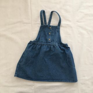 ザラキッズ(ZARA KIDS)のzara ザラ  ベビーガール　サスペンダーつきデニムスカート　ワンピース　92(ワンピース)