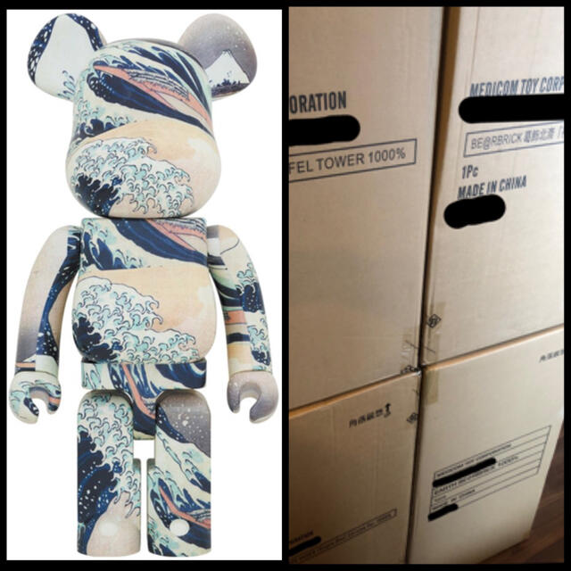 新品 BE@RBRICK 葛飾北斎 「冨嶽三十六景 凱風快晴」1000%