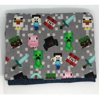 ハンドメイド　移動ポケット　マイクラ　グレー(外出用品)