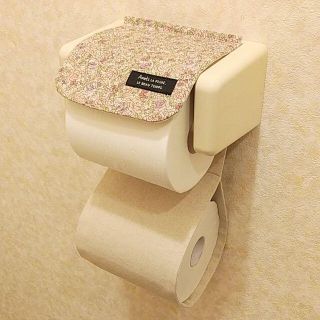 ナチュラル小花のトイレットペーパーホルダーカバー～ピンクパープル～(その他)