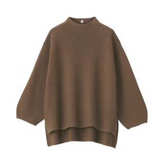 ムジルシリョウヒン(MUJI (無印良品))の無印良品　コットンレーヨンモックネックプルオーバー ＯＮＥＳＩＺＥ・モカブラウン(ニット/セーター)