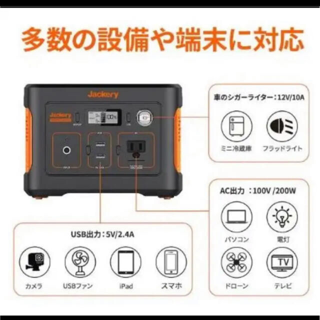 純正弦波ACDCUSB出力Jackery ポータブル電源 240