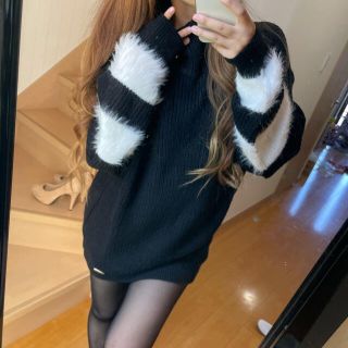 レディー(Rady)のrady♡袖ファーニットワンピース♡新品♡(ミニワンピース)