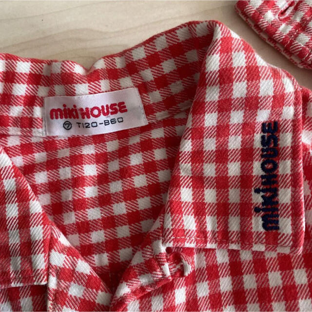 mikihouse(ミキハウス)の美品☆miki houseチェックシャツ&バナバナロンT キッズ/ベビー/マタニティのキッズ服女の子用(90cm~)(Tシャツ/カットソー)の商品写真