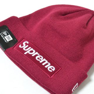 シュプリーム(Supreme)の⭐️SUPREME ×New Era Boxロゴ Beanie 赤 新品未使用(ニット帽/ビーニー)