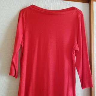 ユニクロ(UNIQLO)のスヌーピー様専用　ボートネックカットソー　レッド(カットソー(長袖/七分))