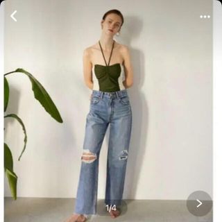 マウジー(moussy)の【 24インチ 】HW CLASH CROP STRAIGHT(デニム/ジーンズ)