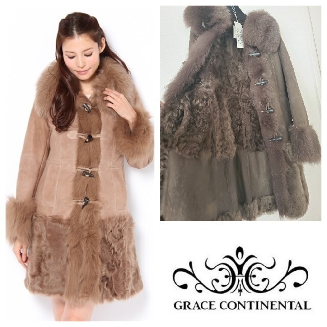 極美品 GRACE CONTINENTAL ムートンコート リアルファー