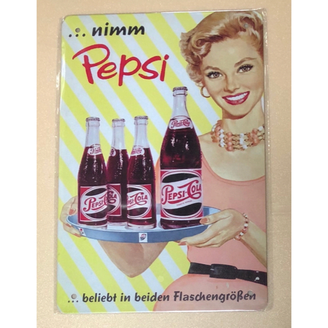売れ筋介護用品も! pepsi=cola ペプシコーラ 18 レトロ ブリキ看板