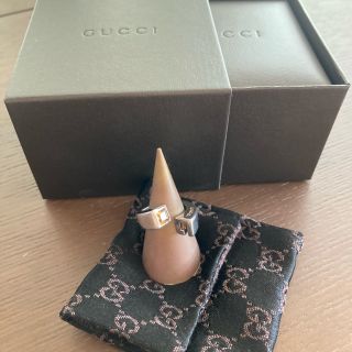 グッチ(Gucci)のGUCCI グッチ ツイストリング SV×シトリン 多分8号(リング(指輪))