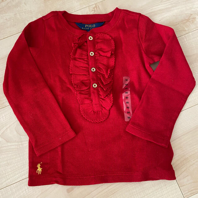 Ralph Lauren(ラルフローレン)のラルフローレン　長袖トップス　赤　90 女の子 キッズ/ベビー/マタニティのキッズ服女の子用(90cm~)(Tシャツ/カットソー)の商品写真