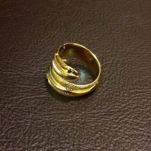 silver925 K22仕上げ フェザーリング 指輪 メンズのアクセサリー(リング(指輪))の商品写真
