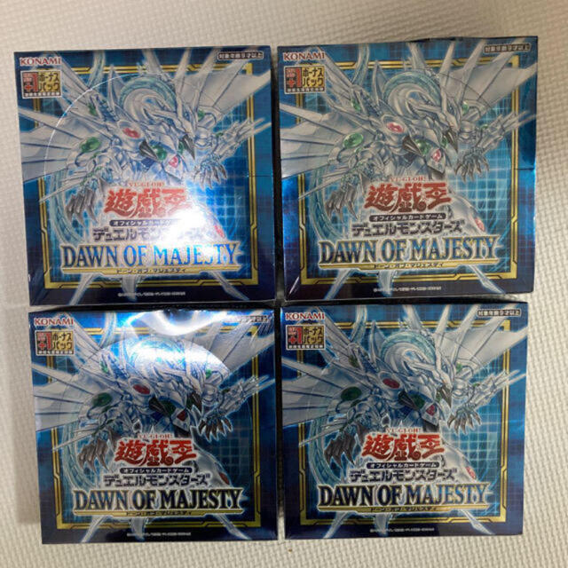 遊戯王 ドーンオブマジェスティ box 未開封シュリンク付 4箱 プラス