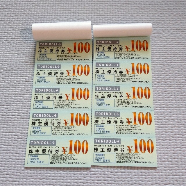 トリドール 株主優待券8000円分-