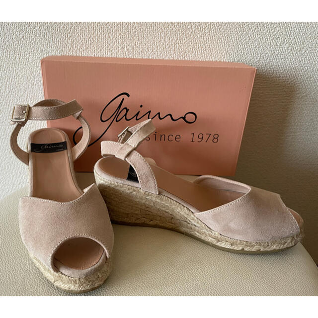 gaimo(ガイモ)のGaimoガイモ 本革スエード ジュートウェッジヒールサンダルベージュ 23.5 レディースの靴/シューズ(ハイヒール/パンプス)の商品写真
